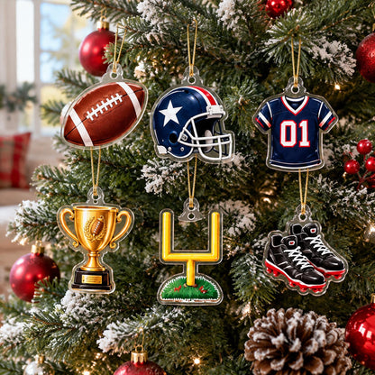 Personalized Football Advent Calendar 2026, Custom Football Christmas Countdown, 24 Acrylic Ornaments, Sports Gift for Football Fans