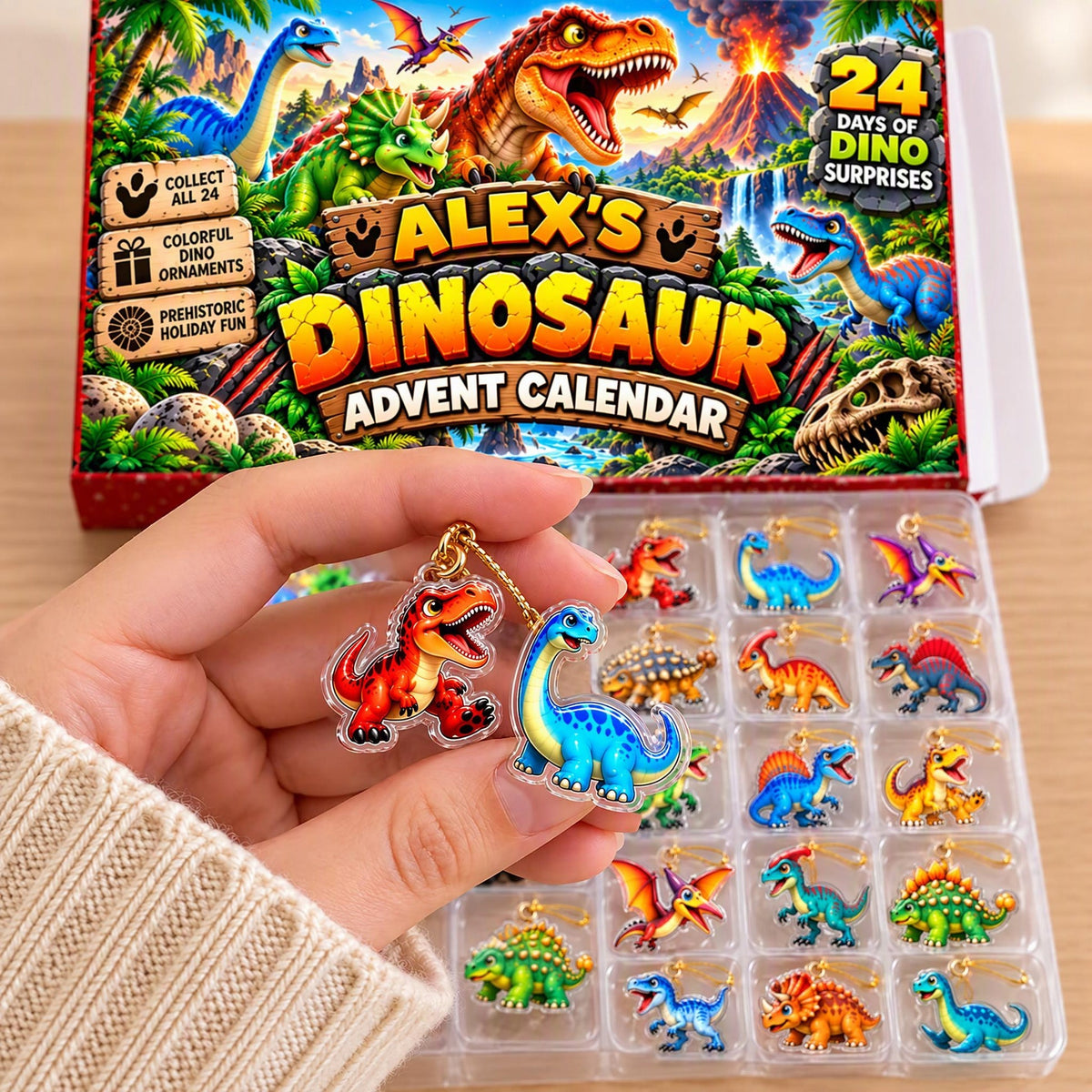 24 Days of Dino-Mite Christmas - Personalized Christmas Advent Calendar