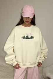 Landscape Print Oversize Sweatshirt