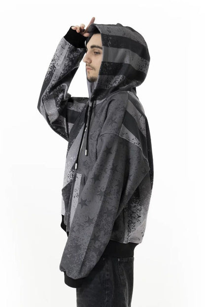 Flag Print Pullover Hoodie