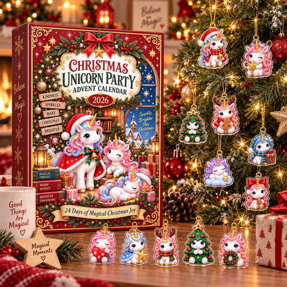 Unicorn Advent Calendar 2026, Christmas Countdown Gift, 24 Day Unicorn Charms, Kids Holiday Keepsake, Magical Christmas Decor, GIFT 2026
