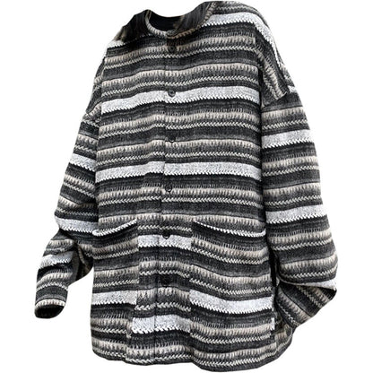 80's Grandma Striped Cardigan Sweater