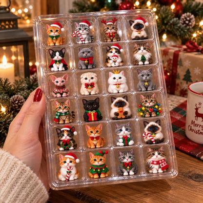 Personalized Cat Advent Calendar: Custom Meowy Christmas Countdown, Kitten Blind Box