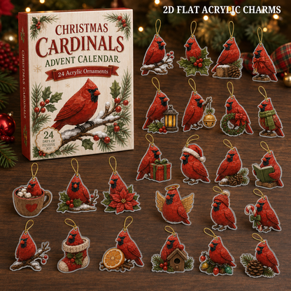 Christmas Holy Cardinals Advent Calendar 2026 - 24-Day Festive Countdown, Acrylic Charms Blind Box - Gift For Family Members, Cardinal Lovers
