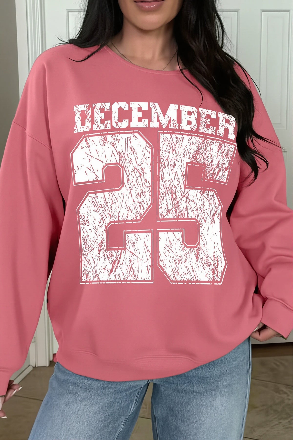 Letter Print Crew Neck Sweatshirt
