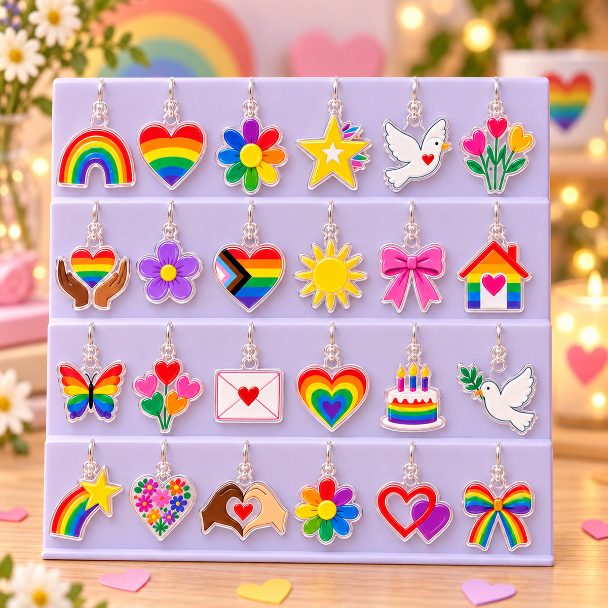 Love Is Love Advent Calendar, 24 Acrylic Hanging Tokens, LGBTQ Christmas Gift, Pride Couple Countdown, Rainbow Decor Gift For Friends