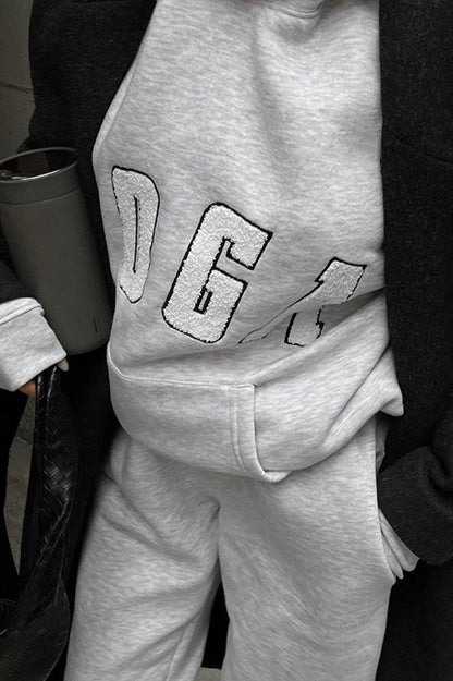 Letter Graphic Oversized Pullover Hoodie