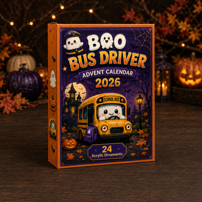 Boo Bus Driver Advent Calendar 2026 - 24-Day Festive Countdown, Acrylic Charms Blind Box - Gift For Family & Friends