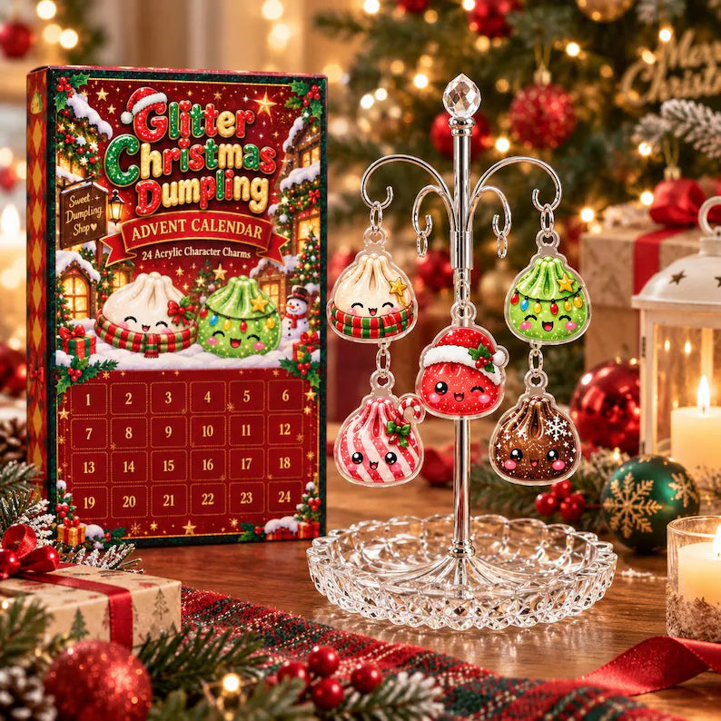 Dumpling Advent Calendar 2026, 24 Mini Squishy Christmas Countdown, Kawaii Mystery Toy Calendar, Cute Holiday Gift for Kids