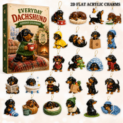 Everyday Dachshund Advent Calendar 2026 - 24-Day Festive Countdown, Acrylic Charms Blind Box - Gift For Dachshund Lovers