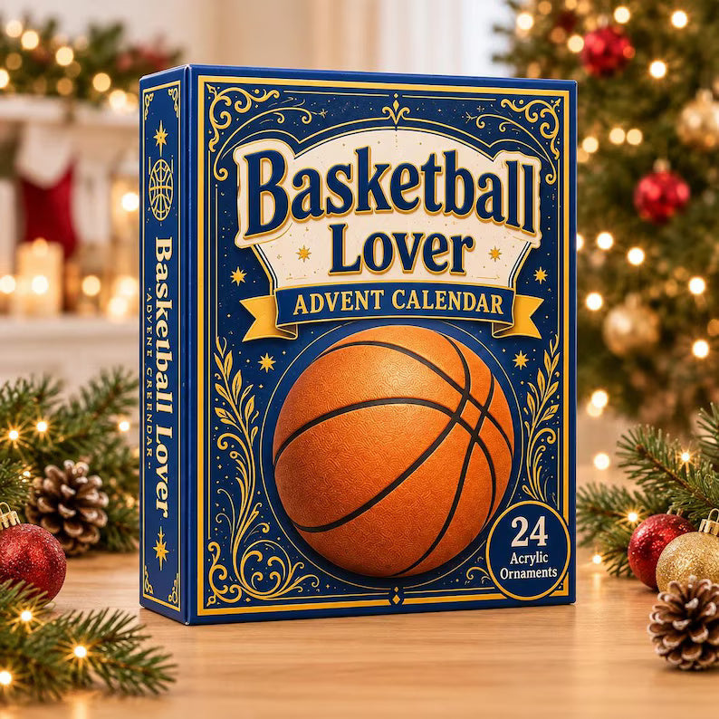 Basketball Blue Theme Advent Calendar 2026, Hoops Holiday Countdown Box, Acrylic Sports Charm Set, Athletic Fan Blind Box Gift
