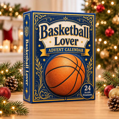 Basketball Blue Theme Advent Calendar 2026, Hoops Holiday Countdown Box, Acrylic Sports Charm Set, Athletic Fan Blind Box Gift