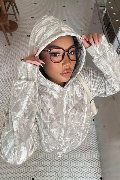 Stylish Abstract Print Pullover Hoodie