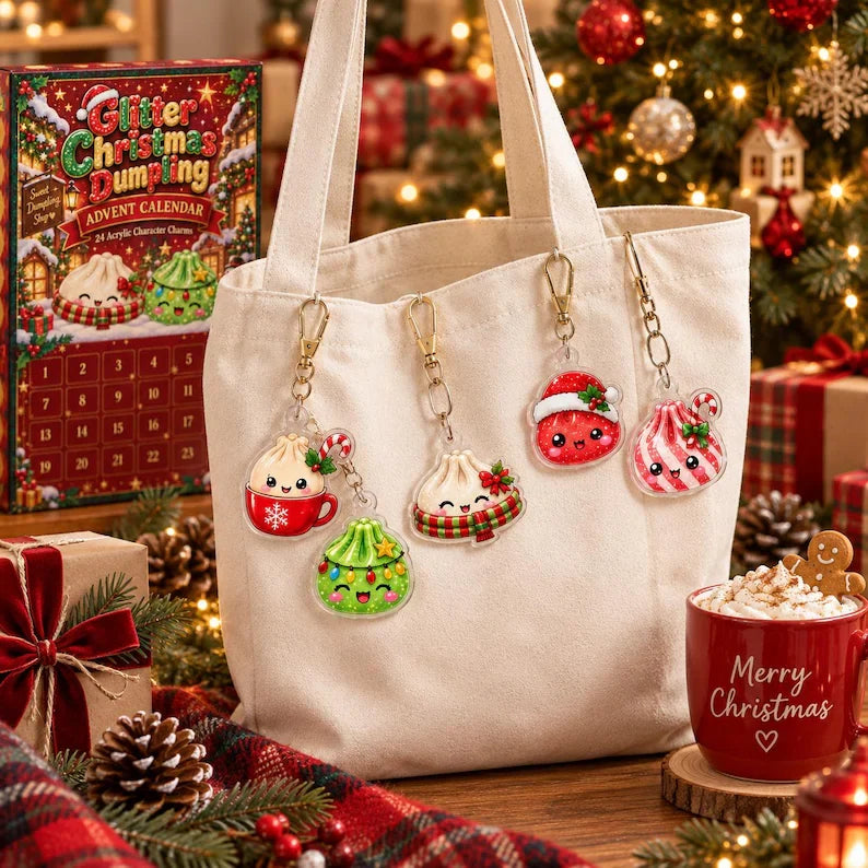 Dumpling Advent Calendar 2026, 24 Mini Squishy Christmas Countdown, Kawaii Mystery Toy Calendar, Cute Holiday Gift for Kids