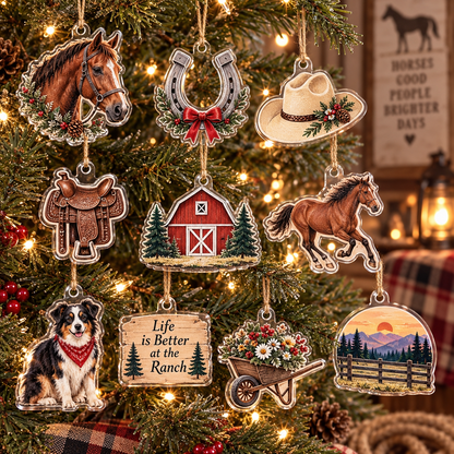 Horse Ranch Advent Calendar 2026, 24 Day Christmas Countdown, Western Horse Ornaments, Cowboy Ranch Decor, Equestrian Horse Lover Gift