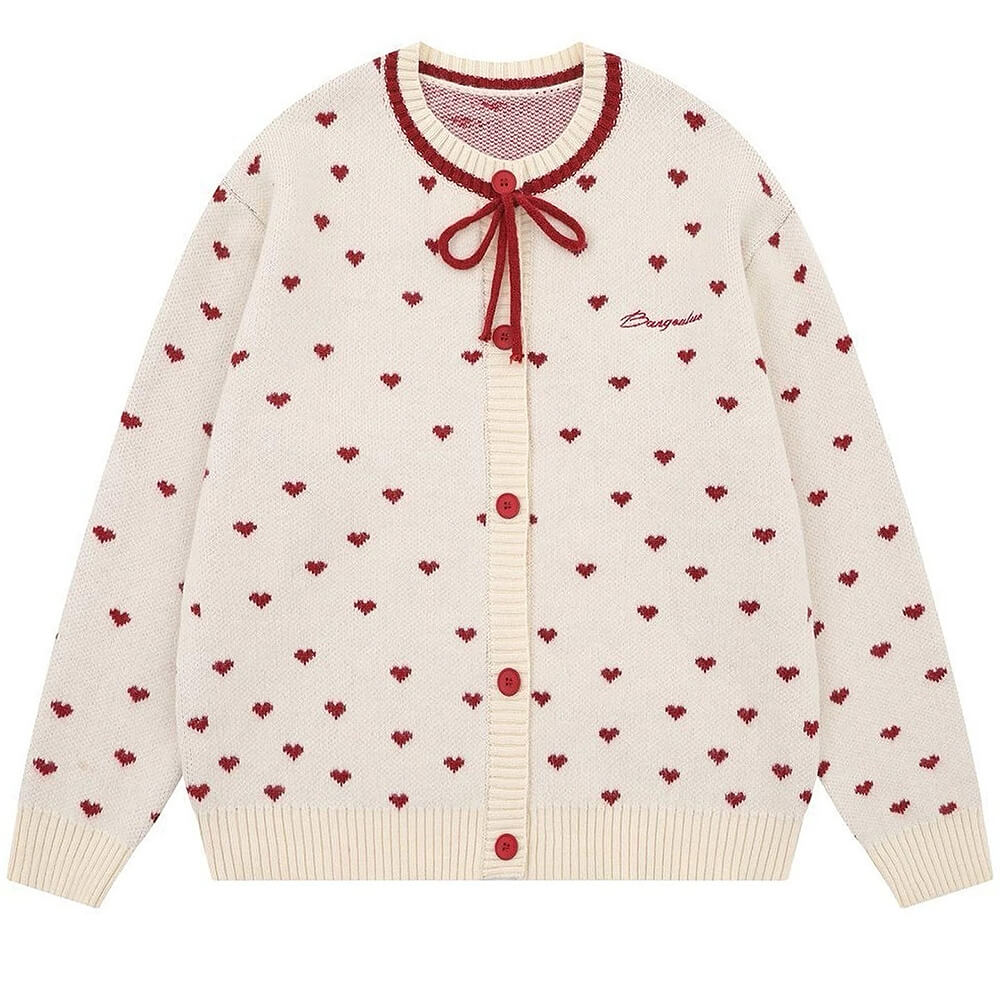 Croissant Run Heart Cardigan