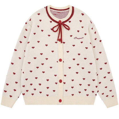 Croissant Run Heart Cardigan