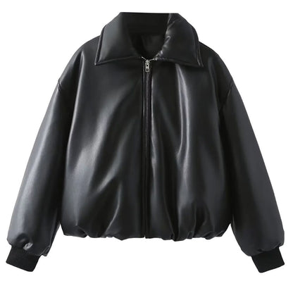 Come As You Are Leather Bomber Jacket
