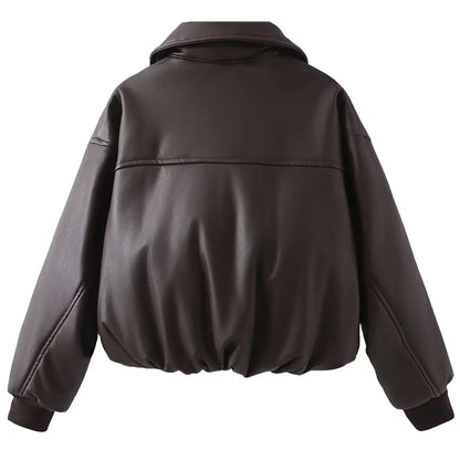 Come As You Are Leather Bomber Jacket