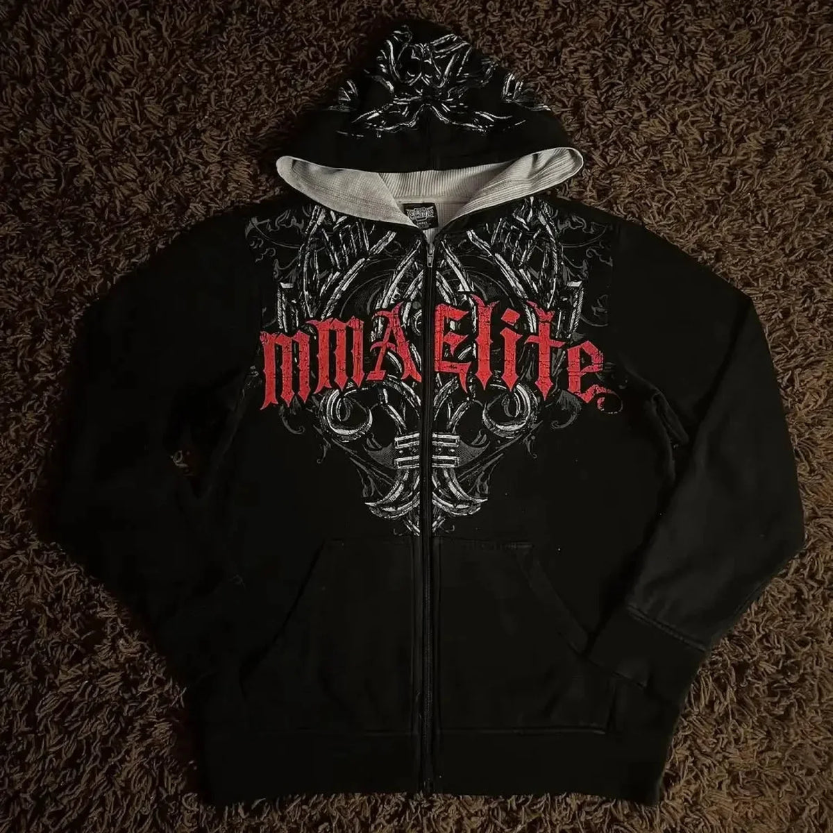 American Gothic Skull Large Zipper Hoodie