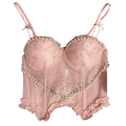 Angelcore Sheer Lace Corset Top