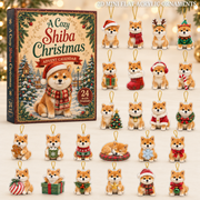 Christmas Shiba Advent Calendar 2026 - 24-Day Festive Countdown, Acrylic Charms Blind Box - Gift For Shiba Lovers