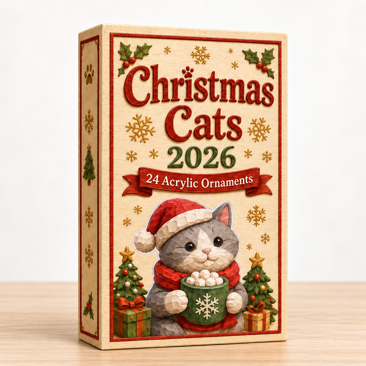 Christmas Cat House Advent Calendar 2026 - 24-Day Festive Countdown, Acrylic Charms Blind Box - Gift For Cat Lovers