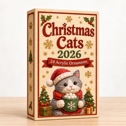 Christmas Cat House Advent Calendar 2026 - 24-Day Festive Countdown, Acrylic Charms Blind Box - Gift For Cat Lovers