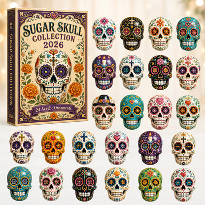Sugar Skull Collection Advent Calendar 2026 - 24-Day Festive Countdown, Acrylic Charms Blind Box - Gift For Family & Friends