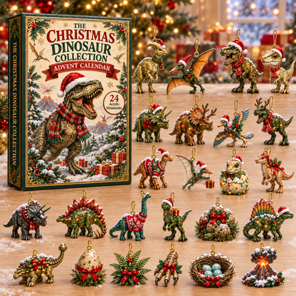 Christmas Dinosaur Advent Calendar 2026 - 24-Day Festive Countdown, Acrylic Charms Blind Box - Gift For Dinosaur Lovers