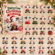 Dairy Cow Christmas Advent Calendar 2026 - 24-Day Festive Countdown, Acrylic Charms Blind Box - Gift For Cow Lovers