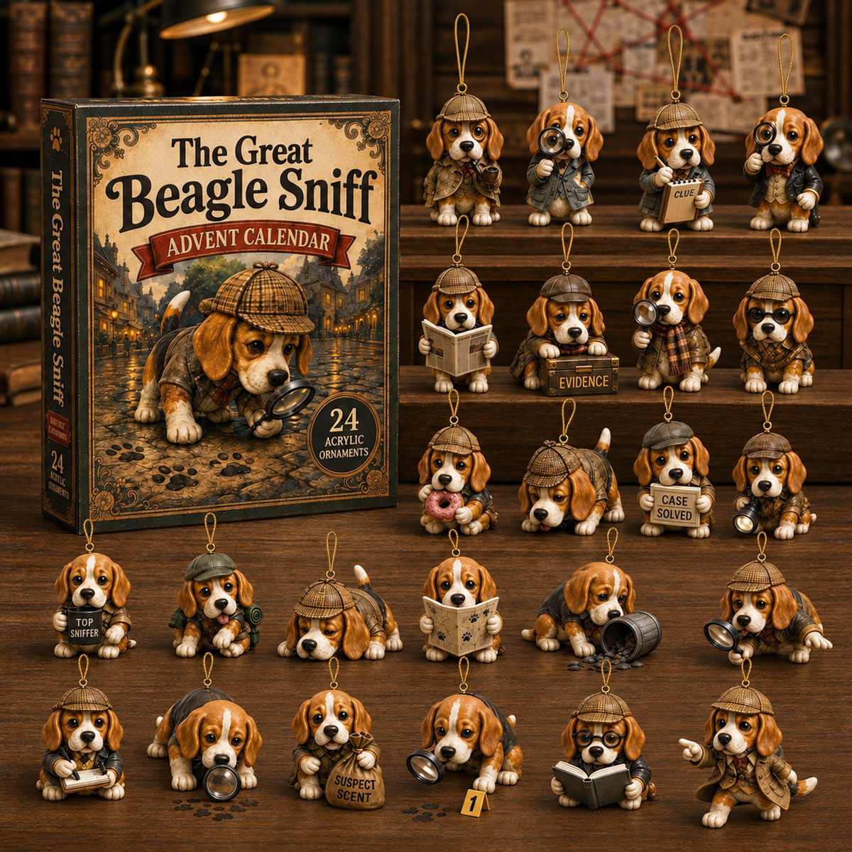 The Great Beagle Sniff Advent Calendar 2026 - 24-Day Festive Countdown, Acrylic Charms Blind Box - Gift For Beagle Lovers