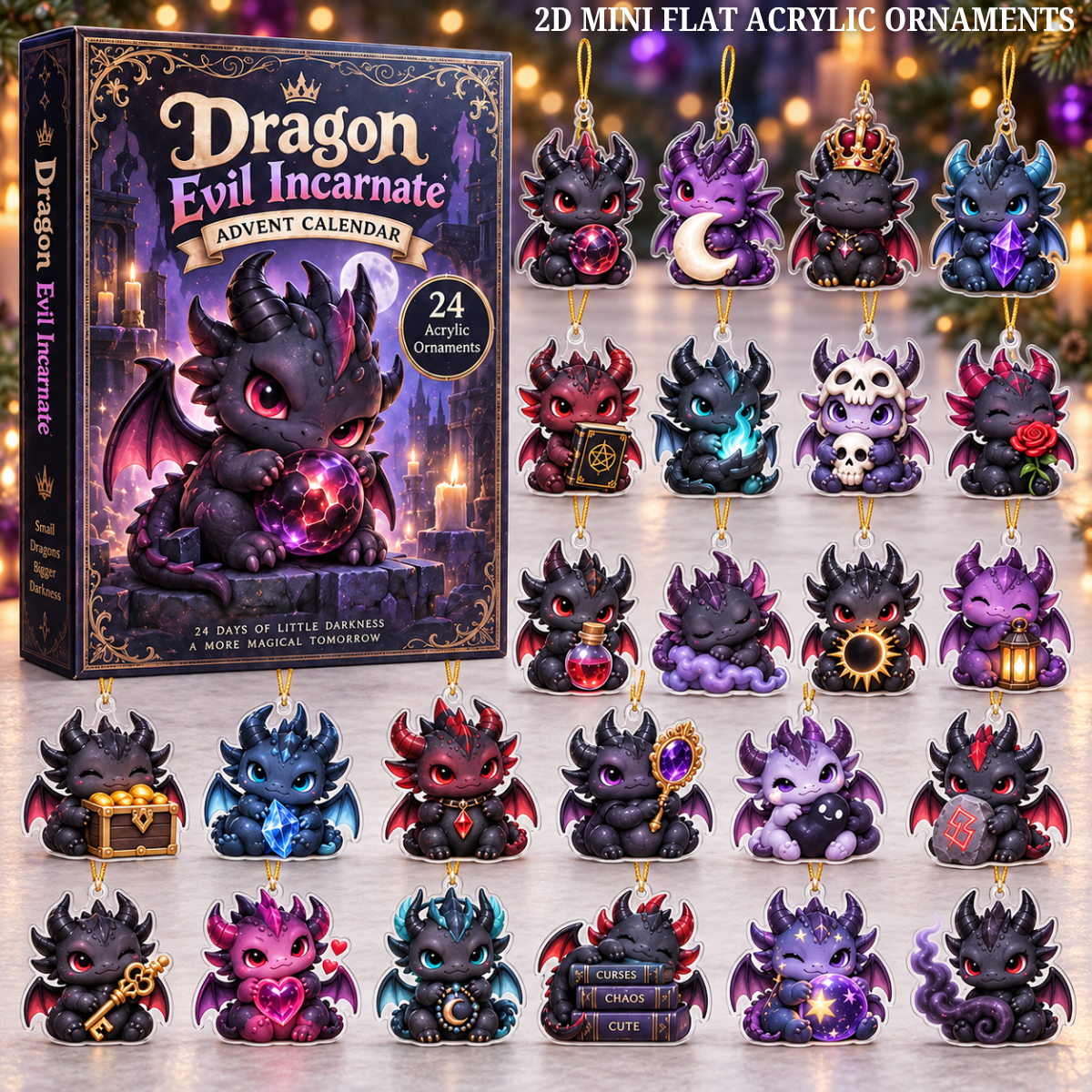 Dragon Evil Incarnate Advent Calendar 2026 - 24-Day Festive Countdown, Acrylic Charms Blind Box - Gift For Kids
