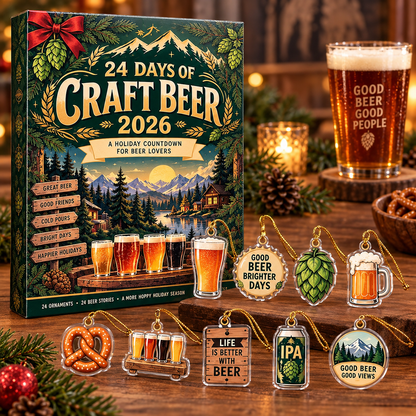 Craft Beer Advent Calendar 2026, 24 Day Christmas Countdown, Beer Lover Ornaments, Brewery Holiday Gift, Beer Gift for Men, Christmas Decor
