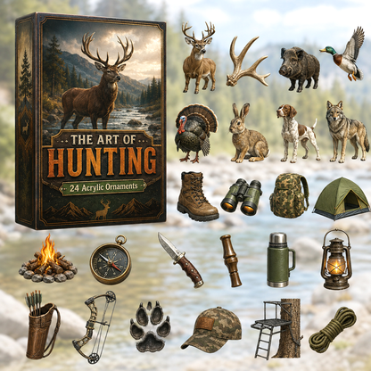 Art of Hunting Advent Calendar 2026 - 24-Day Festive Countdown, Acrylic Charms Blind Box - Gift For Hunting Lovers