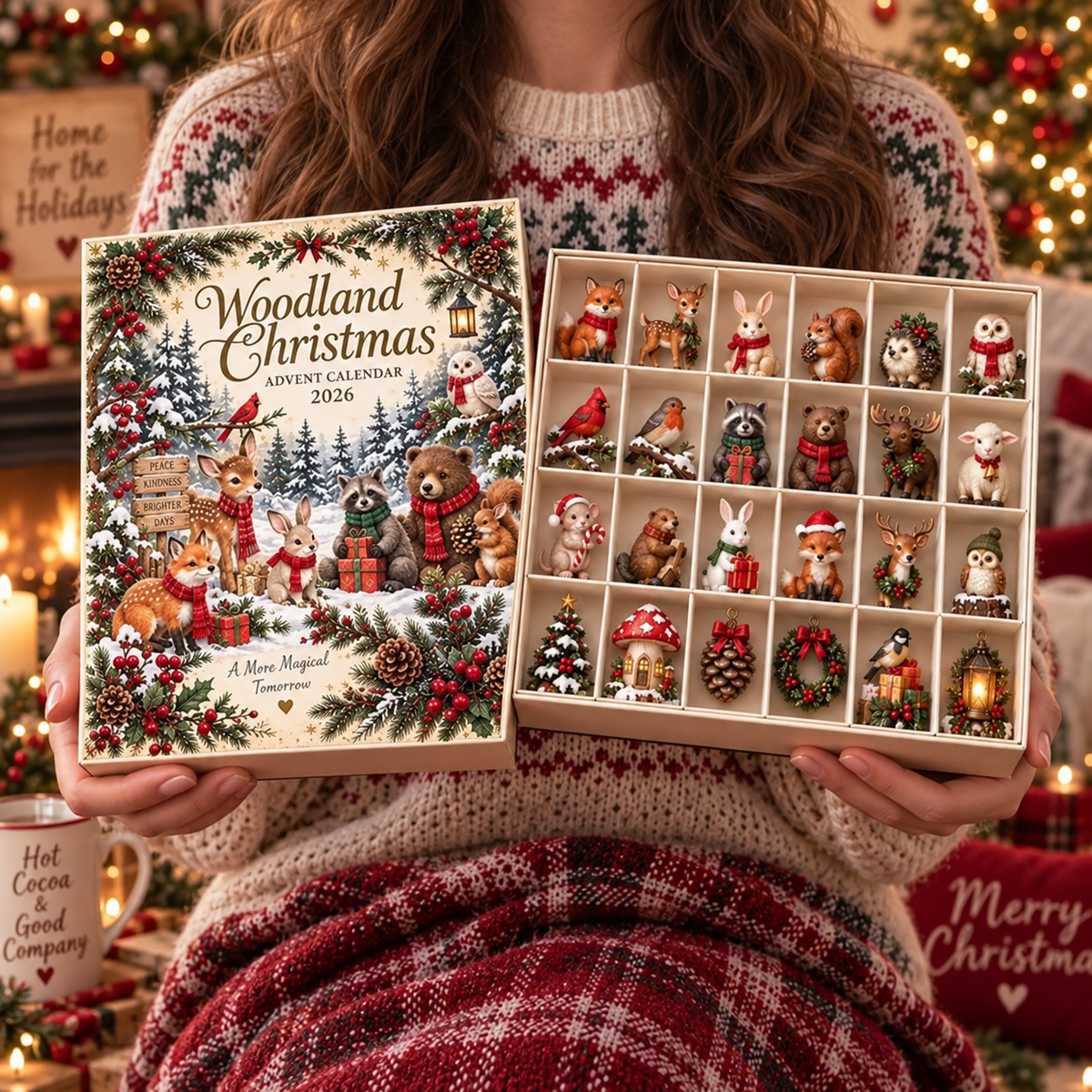 Personalized Woodland Advent Calendar, Christmas Forest Animal Countdown, 24 Mini Figures, Family Holiday Keepsake, Kids Collector GIFT 2026
