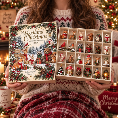 Personalized Woodland Advent Calendar, Christmas Forest Animal Countdown, 24 Mini Figures, Family Holiday Keepsake, Kids Collector GIFT 2026