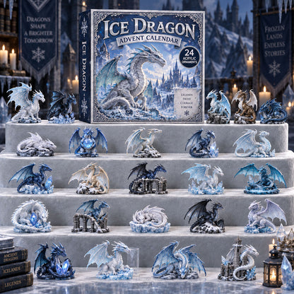 Ice Dragon Advent Calendar 2026 - 24-Day Festive Countdown, Acrylic Charms Blind Box - Gift For Dragon Lovers