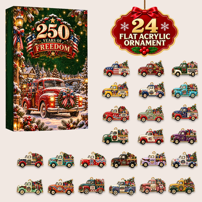 250 Truck Christmas Advent Calendar 2026 - 24 Day Spirits Countdown, Acrylic Charms Blind Box - Gift For Family