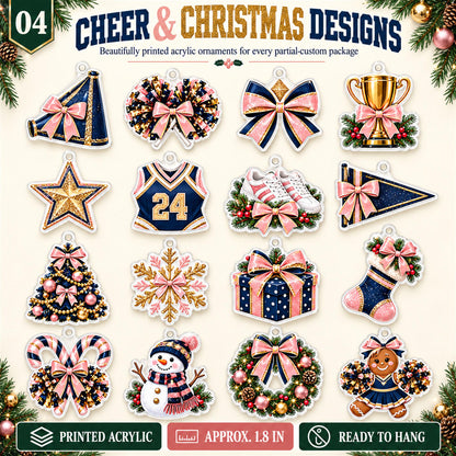 Personalized Cheerleading Advent Calendar with 24 Custom Photo Acrylic Ornaments, Custom Team Christmas Gift for Cheerleader and Coach