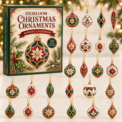 Heirloom Christmas Advent Calendar 2026 - 24-Day Festive Countdown, Acrylic Charms Blind Box - Gift For Christmas Lovers