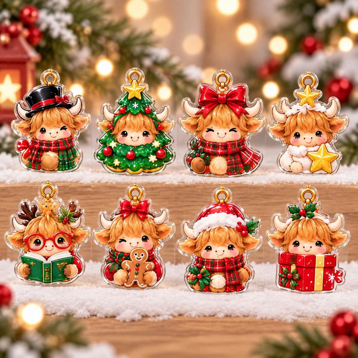 Highland Cow Advent Calendar 2026, 24 Christmas Cow Ornaments, Cute Farmhouse Christmas Decor, Cow Lover Holiday Gift