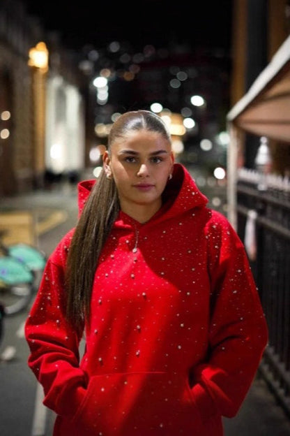 Sexy Crystal Star Hooded Pullover Hoodie