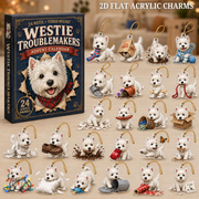 Westie Troublemakers Advent Calendar 2026 - 24-Day Festive Countdown, Acrylic Charms Blind Box - Gift For West Highland Terrier Lovers