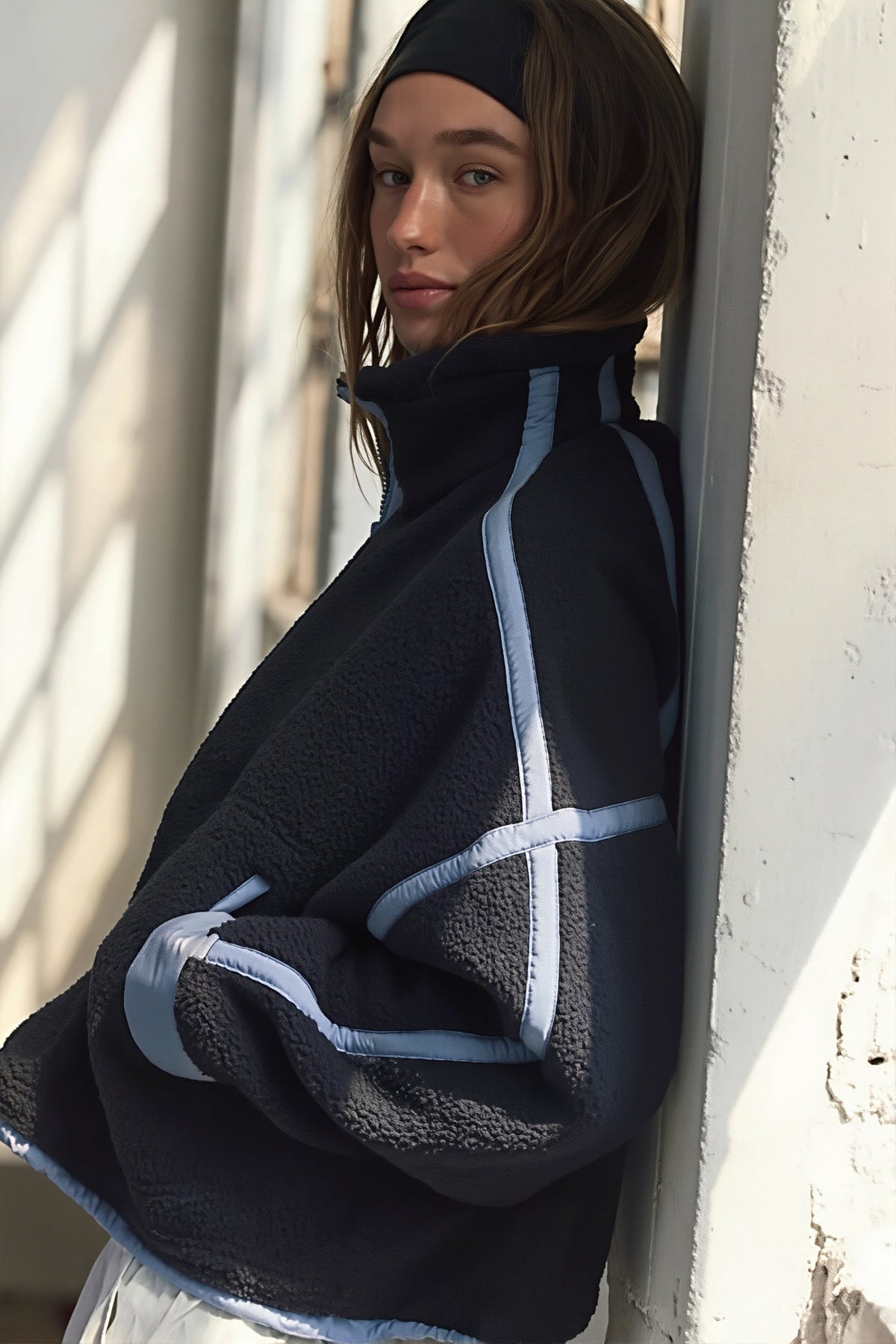 Colorblock Fleece Half Zip Sweatshirt