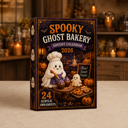Spooky Ghost Bakery Advent Calendar 2026 - 24-Day Festive Countdown, Acrylic Charms Blind Box - Gift For Family & Friends