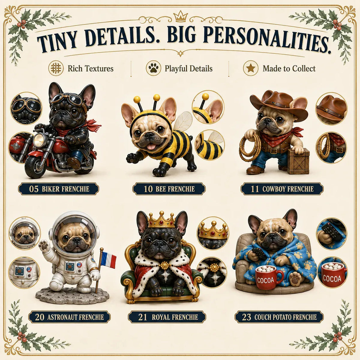 24 Days of Frenchie Mischief - 2026 Advent Calendar Blind Box of 24 Ornaments