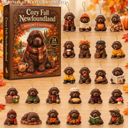 Cozy Fall Newfoundland Advent Calendar 2026 - 24-Day Festive Countdown, Acrylic Charms Blind Box - Gift For Newfoundland Lovers