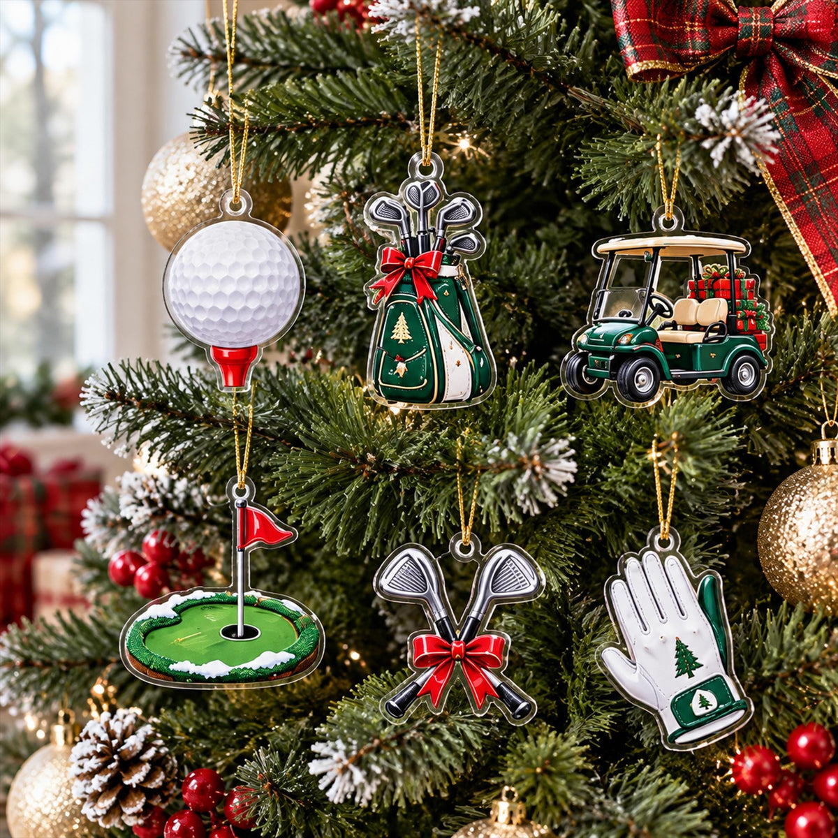 Personalized Golf Advent Calendar 2026, 24 Day Christmas Countdown, Golf Lover Gift, Acrylic Ornament Set, Golfer Christmas Gift