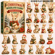 Christmas Woodland Rabbit Advent Calendar 2026 - 24-Day Festive Countdown, Acrylic Charms Blind Box - Gift For Woodland Lovers, Family & Friends